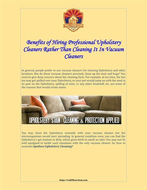 Ppt Benefits Of Hiring Professional Upholstery Cleaners Powerpoint