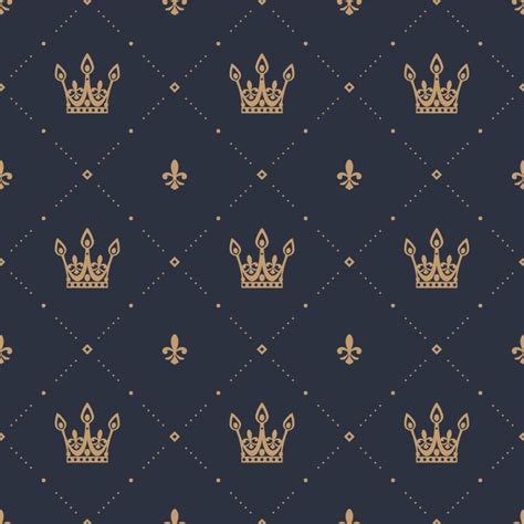 Retro Royal Golden Crown Pattern Style Wallpaper for Wall - Magic Decor