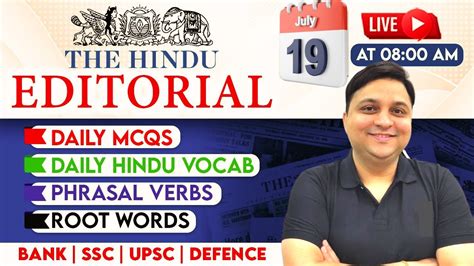 The Hindu Analysis July The Hindu Editorial Vocab Phrasal V