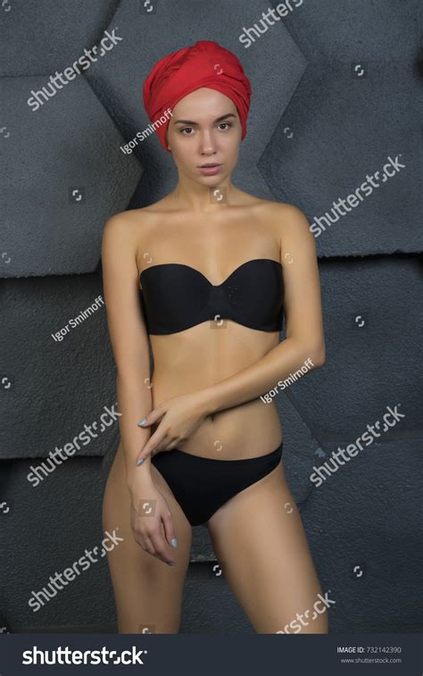 Beautiful Girl Posing Black Lingerie Studio Stock Photo 732142390 Shutterstock