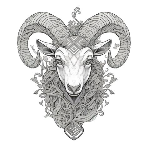 Bighorn Sheep Lion Tree Coat Of Arms Celtic Knotwork Tattoo Tattoo