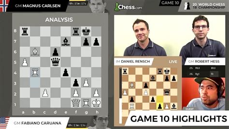 Carlsen Vs Caruana Game Live Highlights World Chess Championship