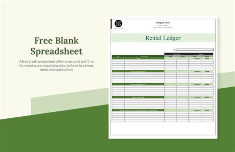 Free Blank Spreadsheet - Download in Excel, Google Sheets | Template.net