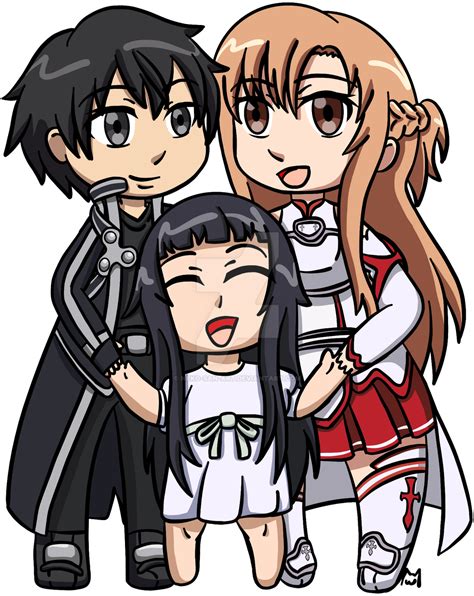 Chibi Kirito Asuna Yui By Neko San Art On Deviantart