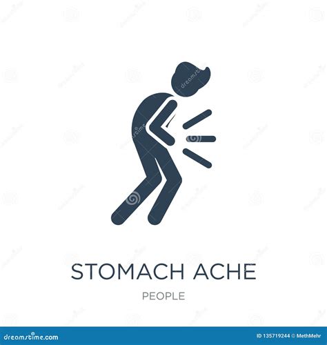 Stomach Ache Icon in Trendy Design Style. Stomach Ache Icon Isolated on