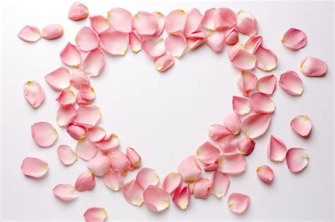 Premium Ai Image Pink Petals In A Heart Shape