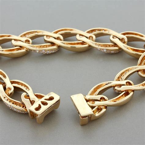 Diamond Pave Gold Chain Link Bracelet For Sale At Stdibs Pave