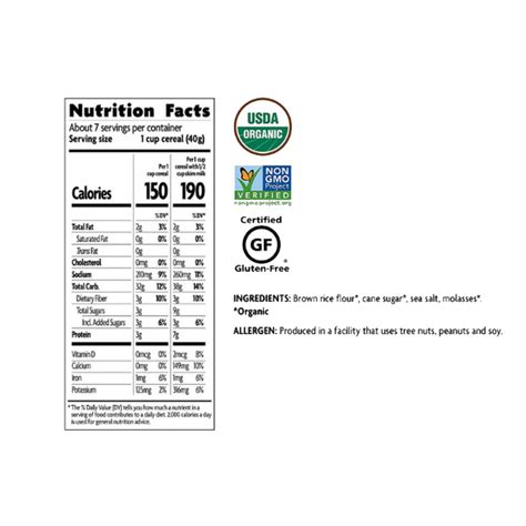 Rice Crispy Cereal Nutrition Facts