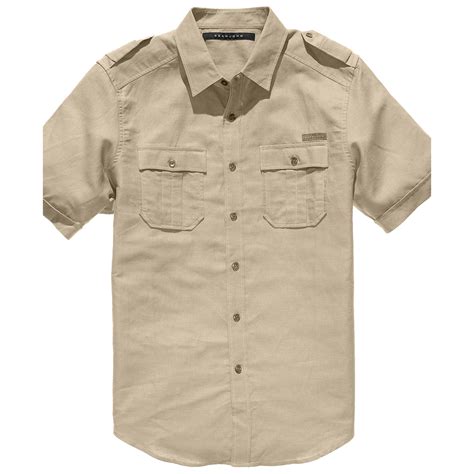 Lyst Sean John Short Sleeved Linen Shirt In Natural For Men