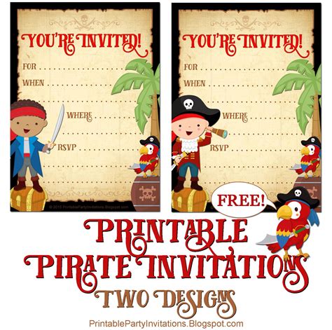 Free Printable Party Invitations Free Printable Pirate Invite Template