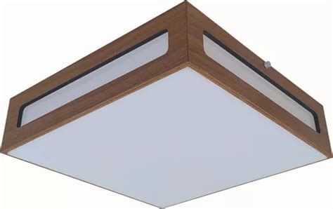 Plafon Sobrepor Luminária Madeira Acrílico 40cm Mod Moldura R 274 em