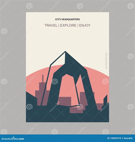 Cmg Vintage Style Landmark Poster Template Stock Vector Illustration