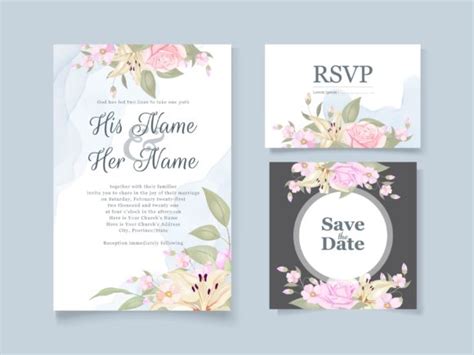 Flower Wedding Invitation Card Template Graphic By Lukasdediz