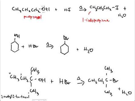 CHM 252 Organic Chemistry Alcohols Reactions With Acids And Heat