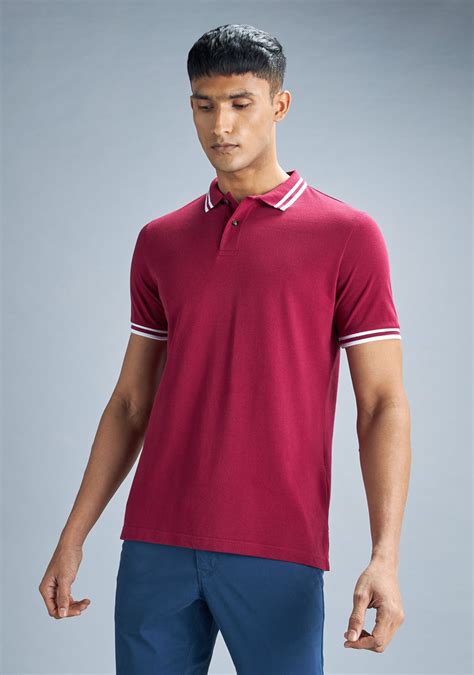 Buy Mens Solid Polo T Shirt With Short Sleeves And Button Closure Online Centrepoint Uae