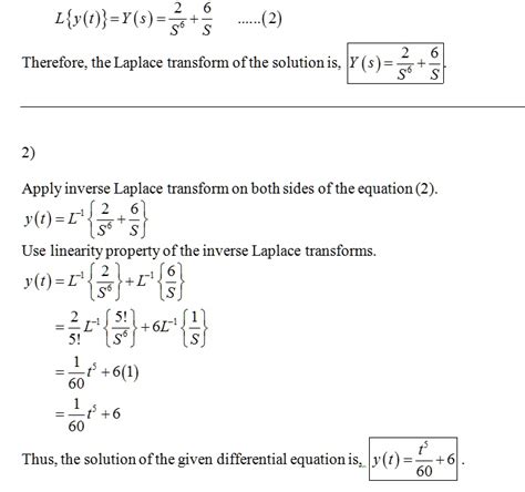 Solved Ly Y S 2 Therefore The Laplace Transform Ofthe Solution