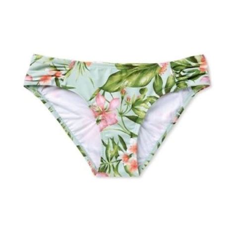 Kona Sol Swim Nwt Side Shirring Medium Coverage Hipster Floral Bikini Bottom Kona Sol Poshmark