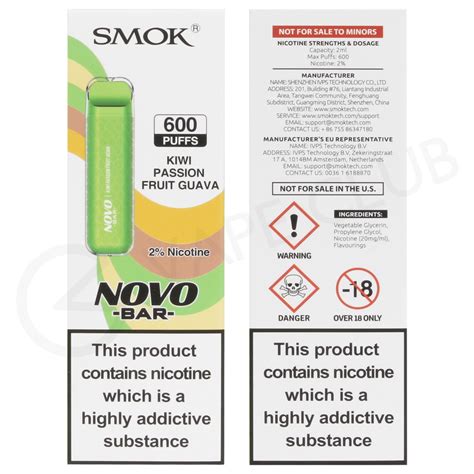 Kiwi Passion Fruit Smok Novo Bar Disposable Vape