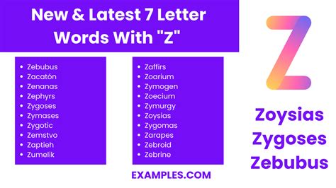 7 Letter Words With Z 450 List Meaning PDF