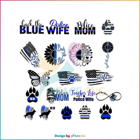 Police Wife Police Mom SVG American Flag SVG Cutting Digital File