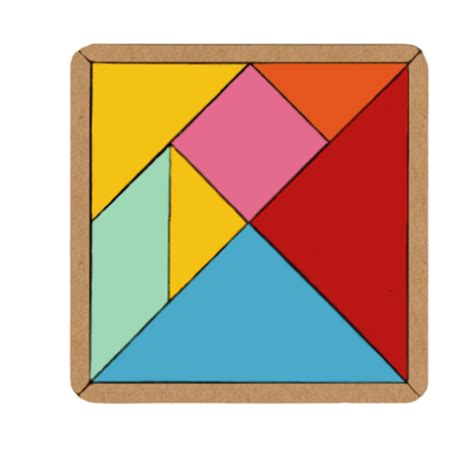 Brinquedo Educativo Tangram Colorido Em Mdf Madeira X Cm Faz A Boa