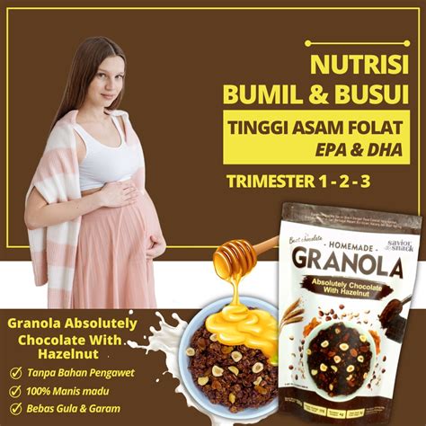 Jual NUTRISI IBU HAMIL DHA EPA ASAM FOLAT OMEGA 3 6 9 GRANOLA