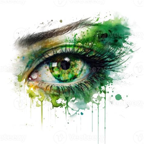 Watercolor Green Eye Cutout 23438400 Png