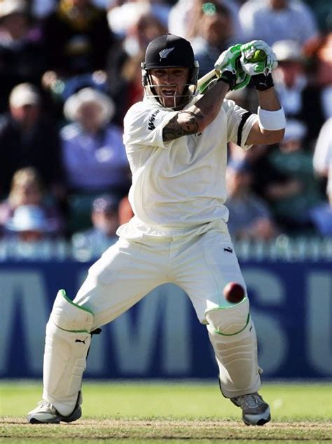 Brendon McCullum manufactures a pull during his brisk fifty ...