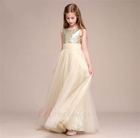 Robe Cortège Fille Tulle Glissière aligne Elégant Sans Manches RobeChics