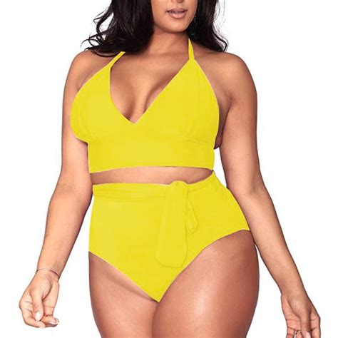 Large Size Swimsuits Sets For Women Thin Suspender Plus Size Push Up Bikini High Waisted