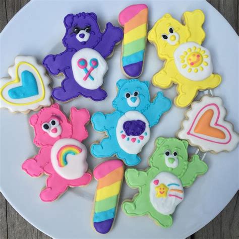 Care Bear First Birthday Party Decorated Sugar Cookies Jendoebakes