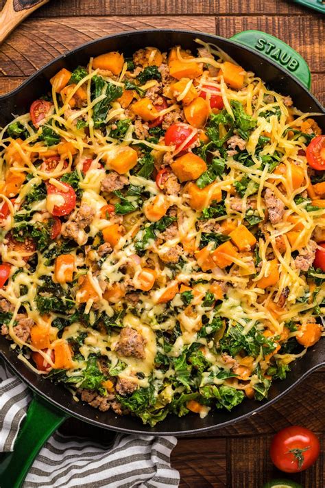 Ground Turkey Sweet Potato Kale Skillet XoxoBella