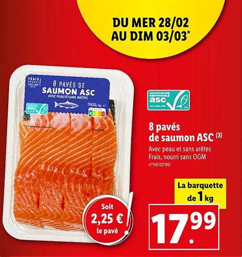 Promo 8 Pavés De Saumon Asc chez Lidl iCatalogue fr