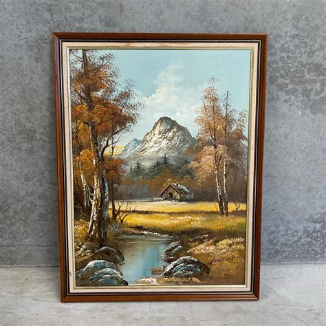 Original Vintage Landscape Oil Painting | Tallboy