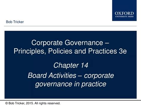 Ppt Corporate Governance Principles Policies And Practices 3e