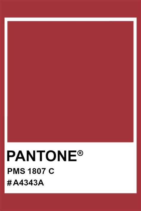 Pantone 1807 C Pantone Color Pms Hex Pantone Red Pantone Colour