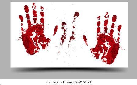 Vector Blood Stain Bloody Handprints Isolated Stock Vector (Royalty ...