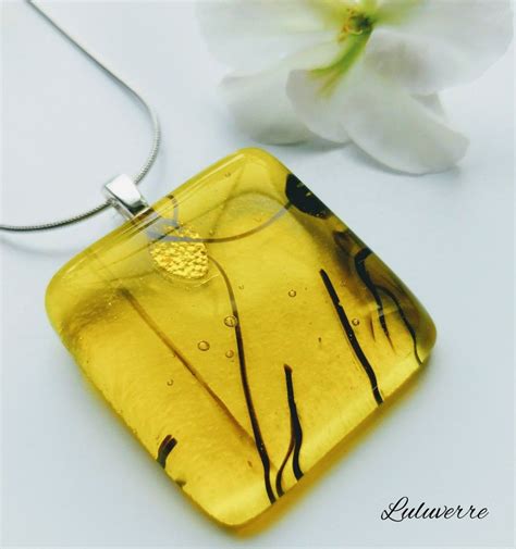 Pendentif En Verre Fusionn Fusingglass Pendant Cr Ation De Luluverre