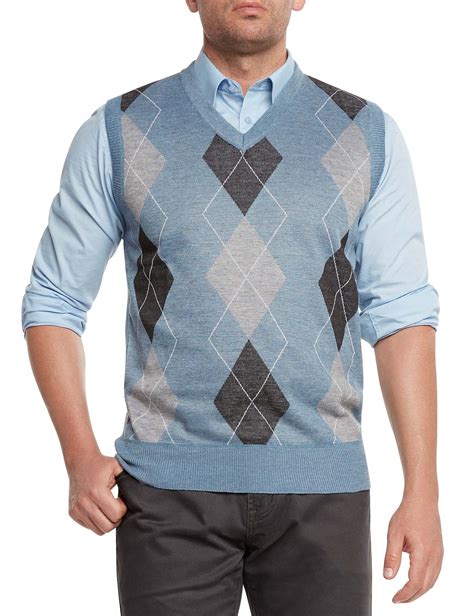 True Rock Men S Athletic Cut Argyle V Neck Sweater Vest Walmart