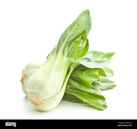 Fresh Pak Choi Cabbage Isolated On White Background Stock Photo Alamy