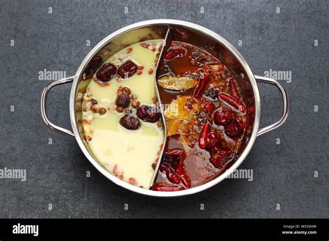 Chongqing Yin Yang Hot Pot Chinese Cuisine Stock Photo Alamy