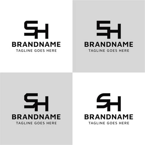 Premium Vector Letters Sh Monogram Logo Set Suitable For Any Business