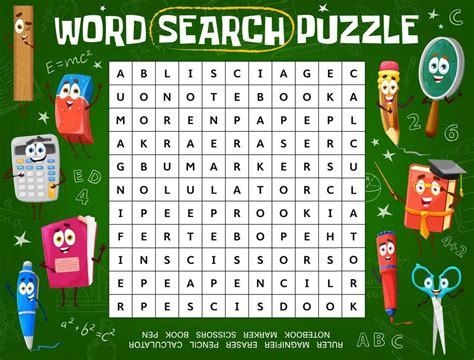 Word Puzzle Game Worksheet With School Characters 23843856 Vector Art