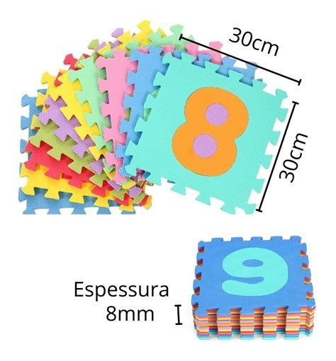 Tapete De Eva Infantil Alfabeto E Números 36 Peças 30x30 8mm