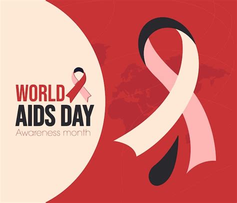 Premium Vector World Aids Day Banner Red Awareness Ribbon Illustration