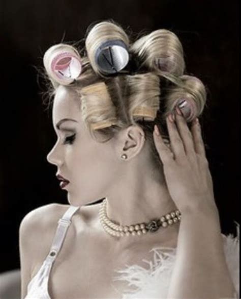 Pin By Nape Buzzer On Bleached Blonde Hair In Rollers Hair Rollers