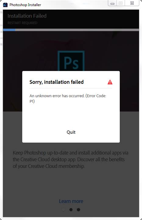 Solved Installation Failed Error Code P Adobe Support Community