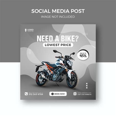 Premium Vector New Motorcycle Social Media Instagram Post Template