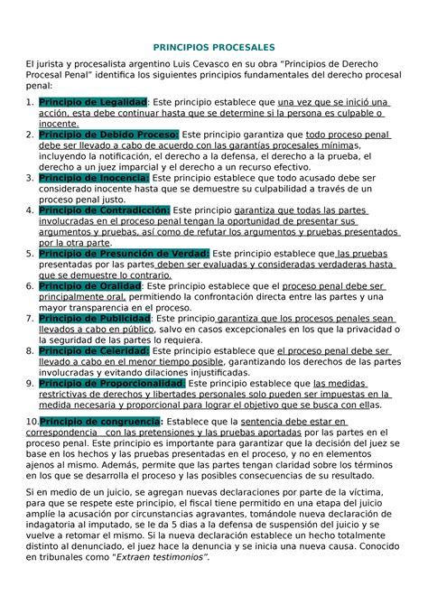 Procesal Penal Primer Parcial PRINCIPIOS PROCESALES El Jurista Y