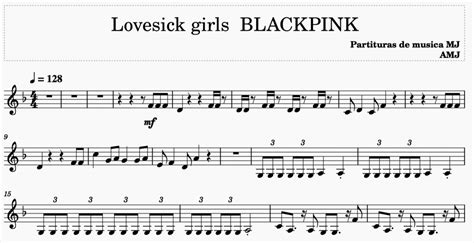 Lovesick Girls PDF BLACKPINK Partitura Para VIOLIN En FA M